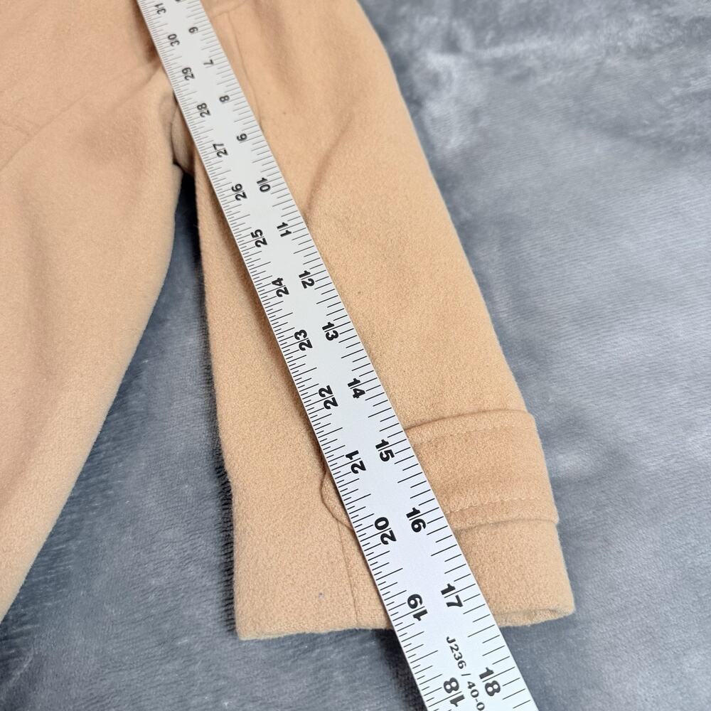 Old Navy Wool Peacoat Girls Tan Double Breasted Hooded Jacket Sz 3T 3A - Picture 9 of 13